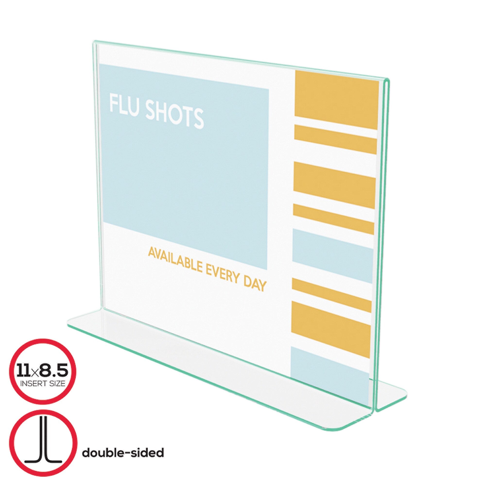 Deflect-O Superior Image Horizontal Document Holder, 11" x "8.5", Table Top, Clear Acrylic (DEF5991890)