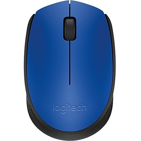 Logitech M170 Wireless Ambidextrous Optical Mouse, Blue (910-004800)