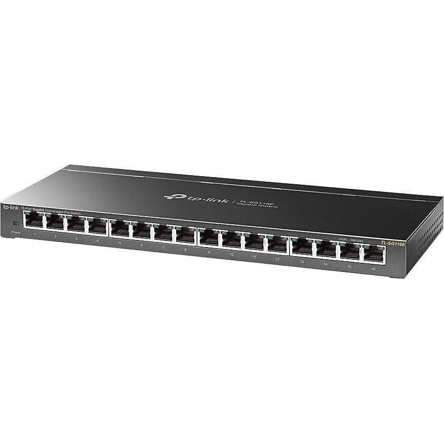 TP-LINK TL-SG116E 16-Port Unmanaged 10/100/1000Base-T Gigabit Ethernet Desktop Wall Mountable Switch