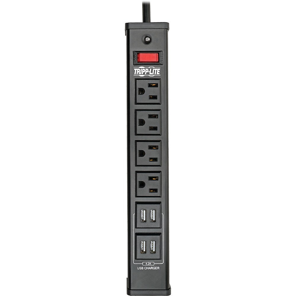 Tripp Lite 8 Outlet Home/Office, 6' Cord, 450 Joules (TLM446USBB)