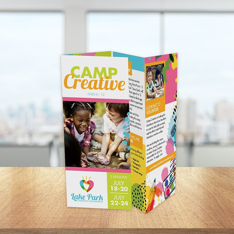 Custom 4 Panel Brochure, Dull or Gloss , 14" x 8 1/2", Qty 500