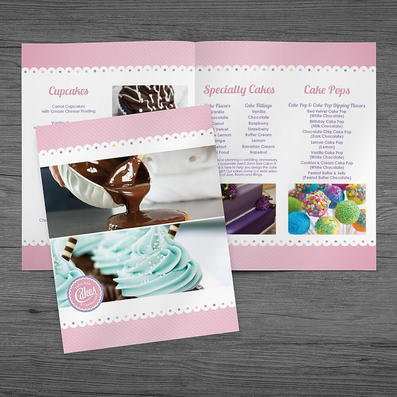 Custom Half Fold Brochure, Dull or Gloss , 17" x 11", Qty 50