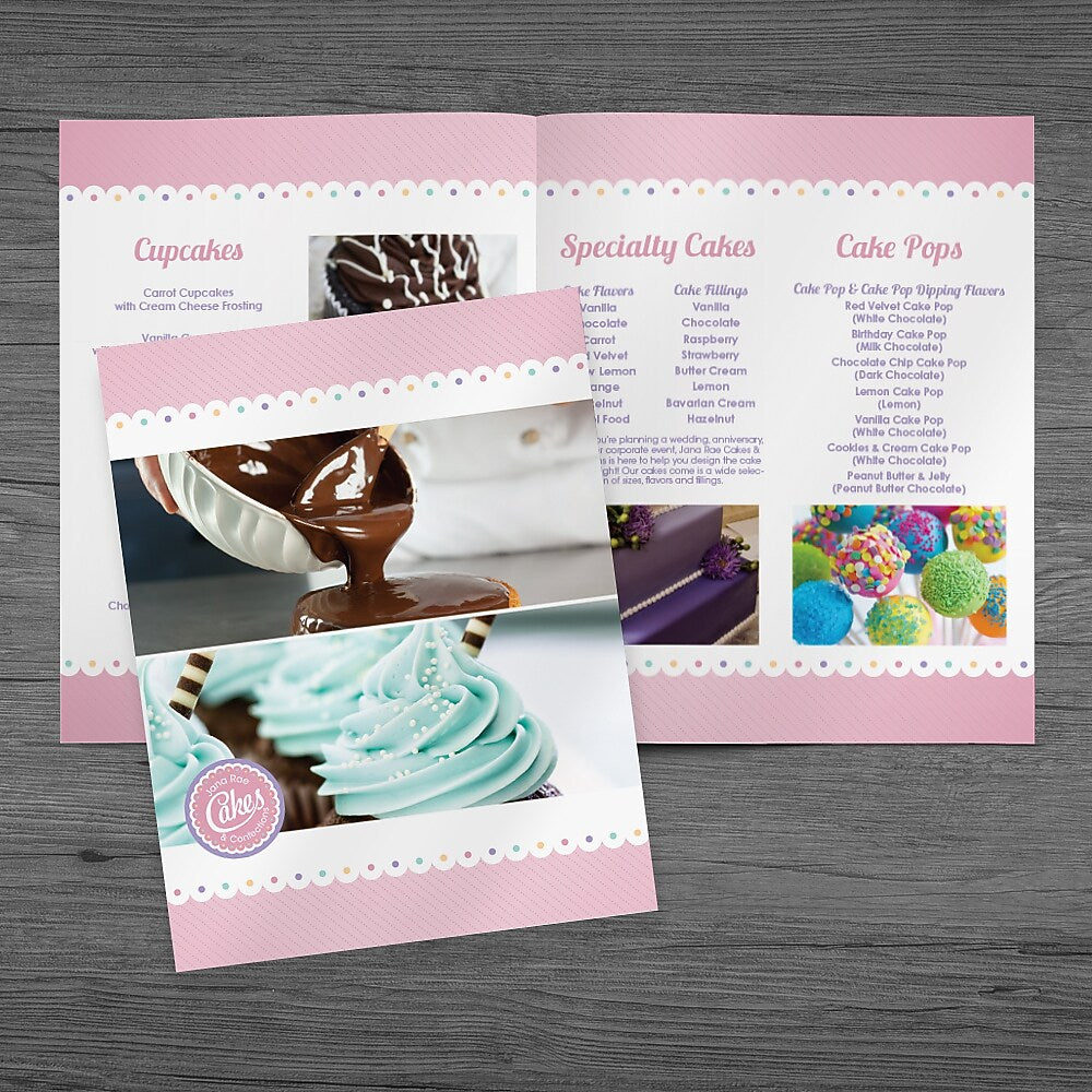 Custom Half Fold Brochure, Dull or Gloss , 17" x 11", Qty 250