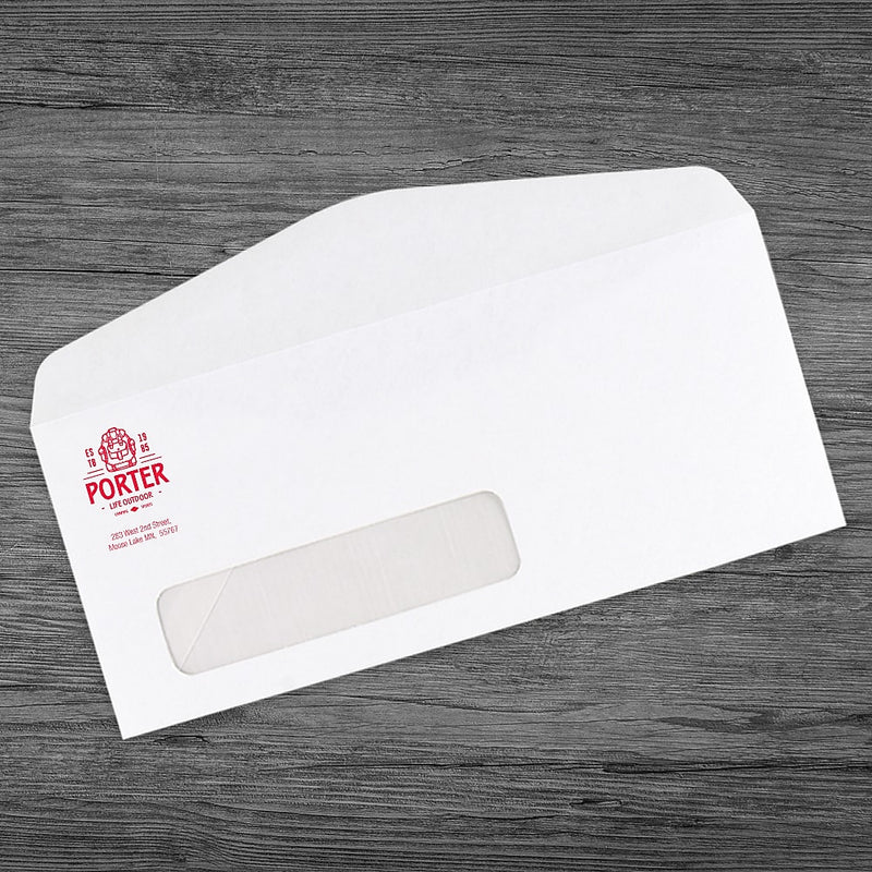 #10 Window Envelope, Black, Red or Dark Blue, Qty 10000