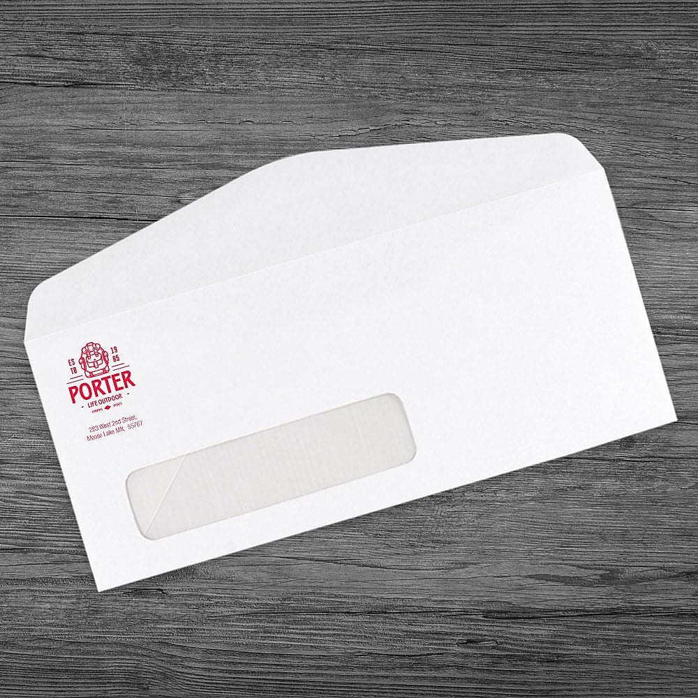 #10 Window Envelope, Black, Red or Dark Blue, Qty 5000