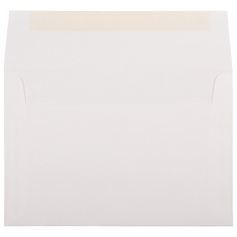 JAM Paper A8 Strathmore Invitation Envelopes, 5.5 x 8.125, Bright White Linen, 25/Pack (40934)