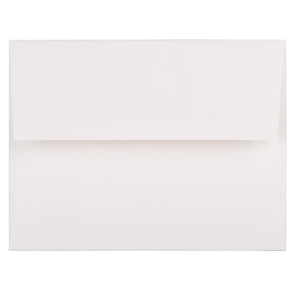 JAM Paper A2 Strathmore Invitation Envelopes, 4.375 x 5.75, Bright White Linen, 25/Pack (66670)