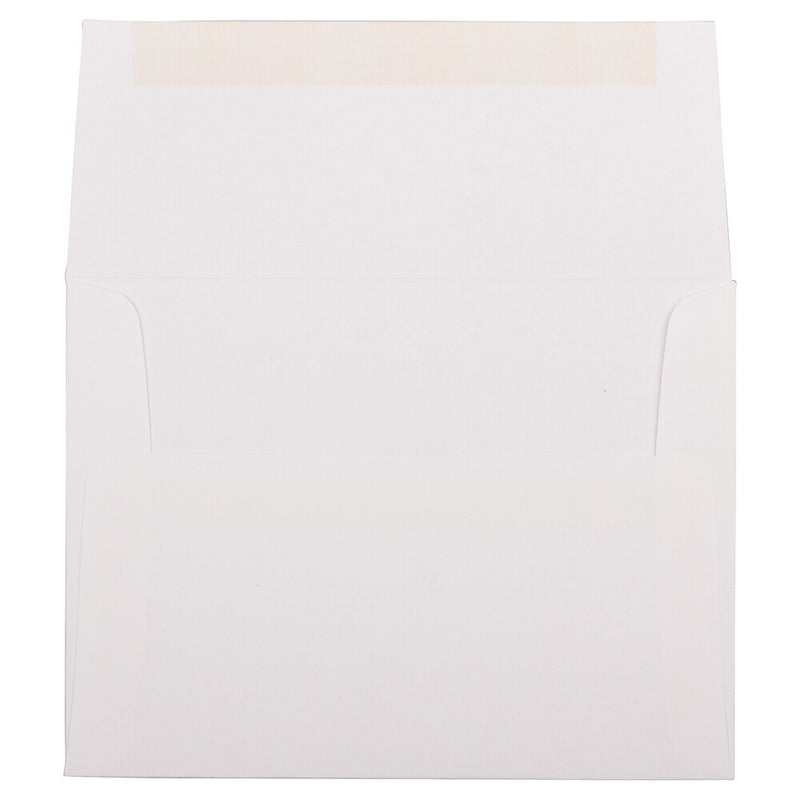 JAM Paper A2 Strathmore Invitation Envelopes, 4.375 x 5.75, Bright White Linen, 25/Pack (66670)