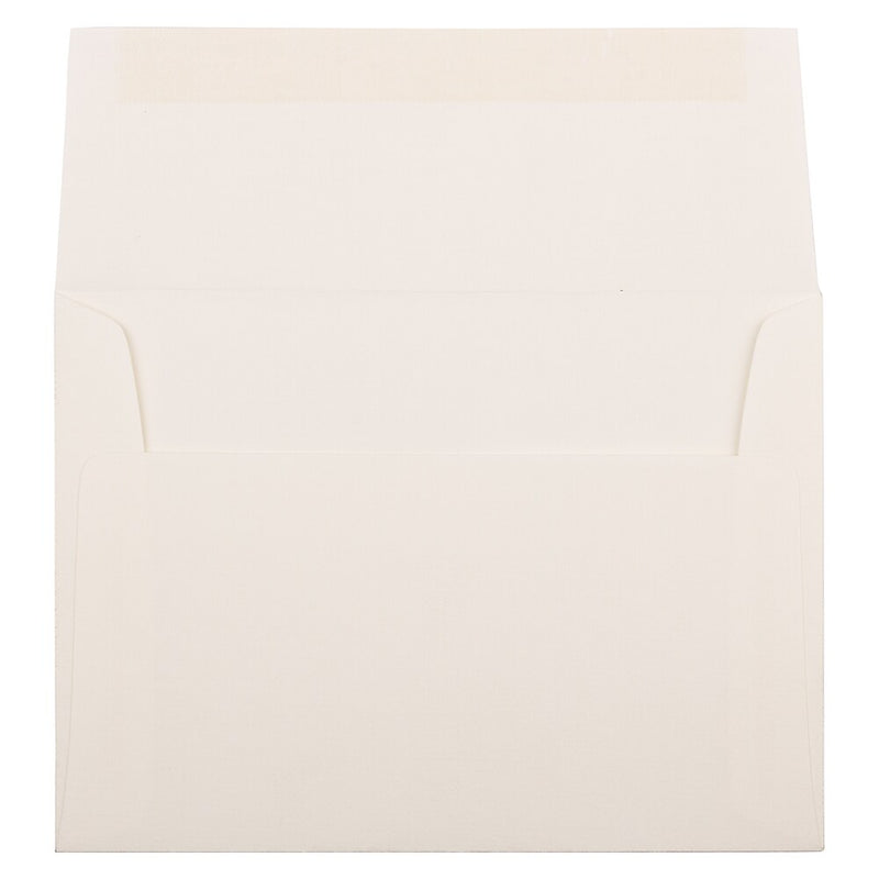 JAM Paper A6 Strathmore Invitation Envelopes, 4.75 x 6.5, Natural White Linen, 25/Pack (74083)