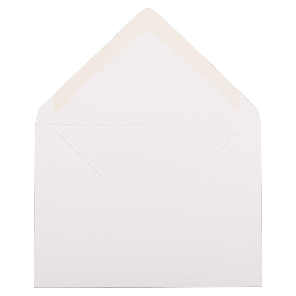 JAM Paper A7 Strathmore Kraft Invitation Envelopes with Euro Flap, 5.25 x 7.25, Bright White Laid, 25/Pack (1921397)