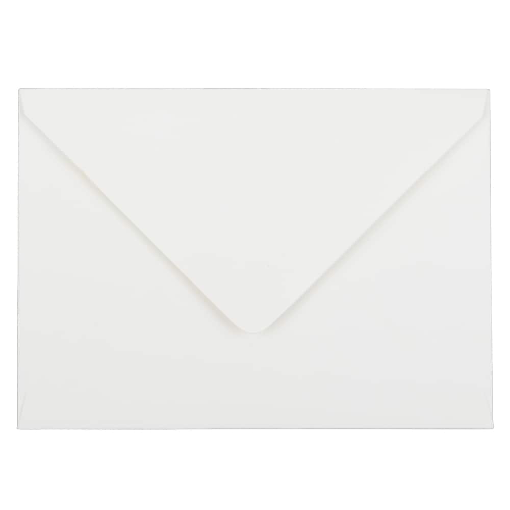 JAM Paper A7 Strathmore Kraft Invitation Envelopes with Euro Flap, 5.25 x 7.25, Bright White Wove, 25/Pack (1921392)