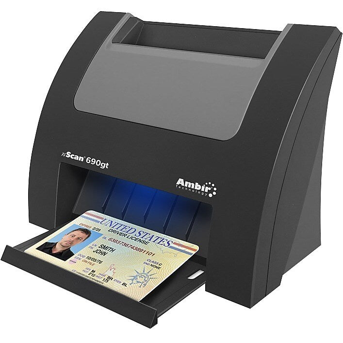 Ambir nScan 690gt DS690GT-AS Desktop Card Scanner, Black