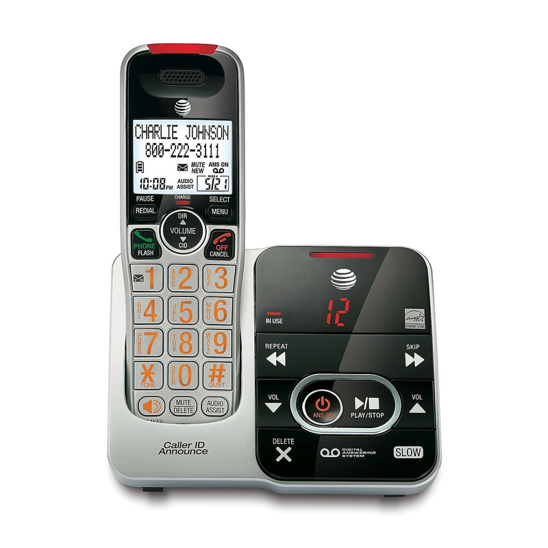 AT&T CRL32102 DECT 6.0 Cordless Telephone, Silver/Black (CRL32102)