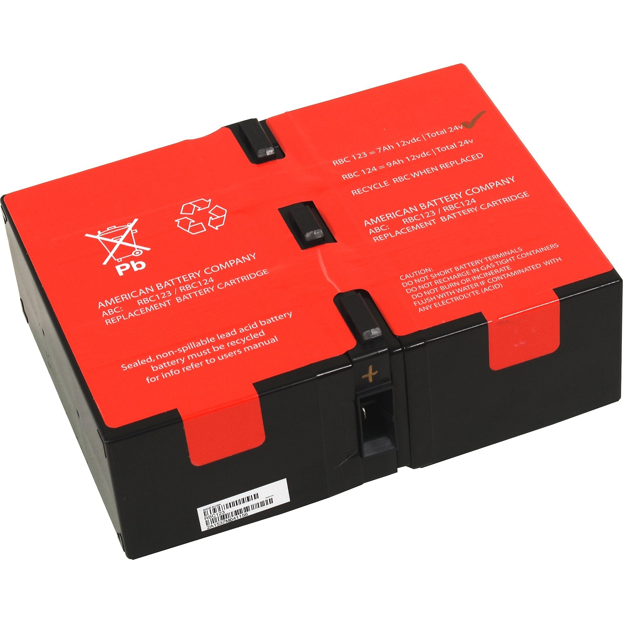 ABC UPS Battery, 12V, Each (RBC124)