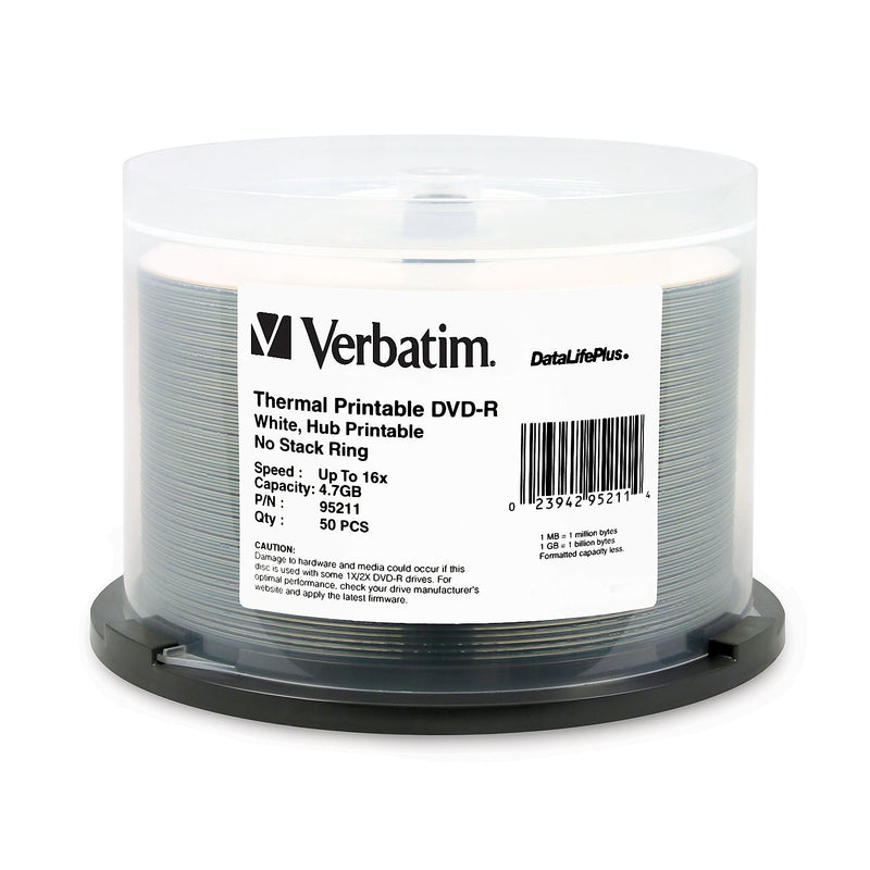 Verbatim DataLifePlus 95211 16x DVD-R, White Thermal Printable