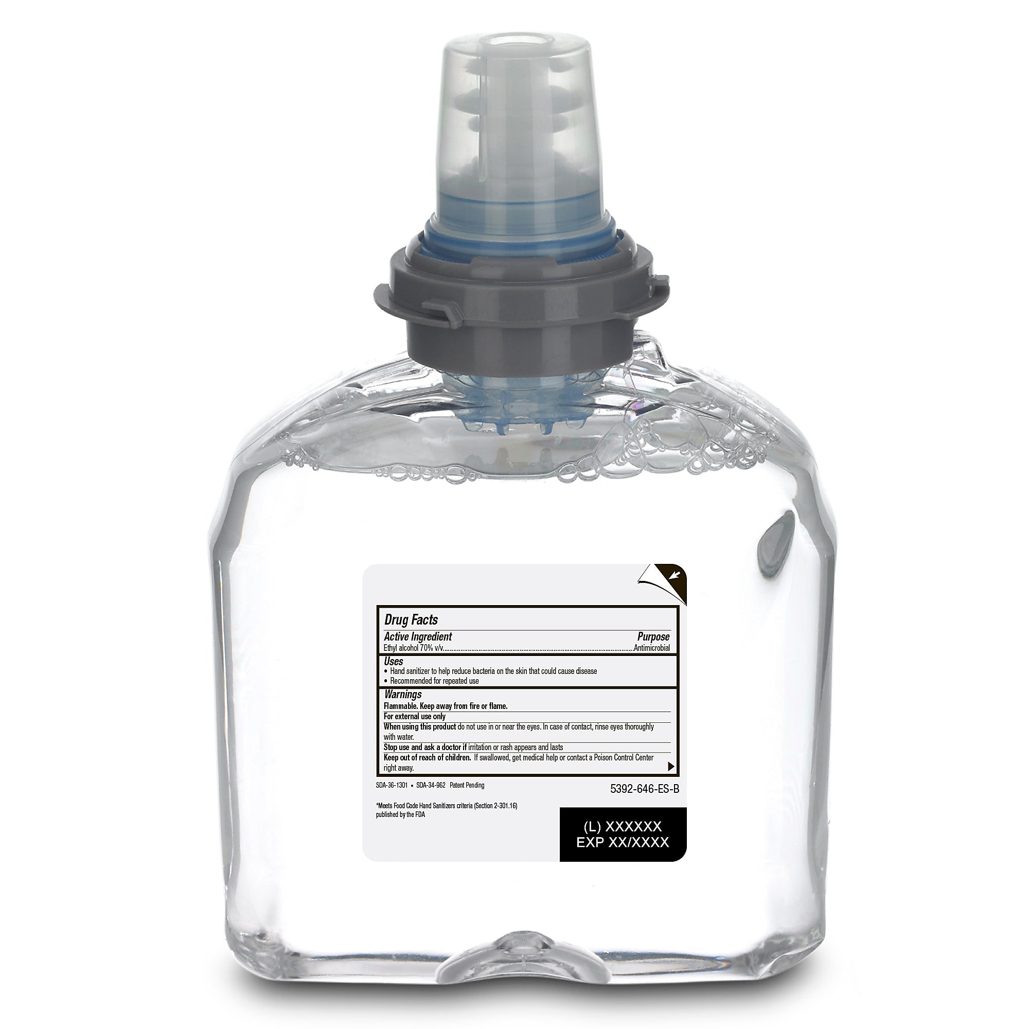 PURELL Advanced 70% Alcohol Foaming Hand Sanitizer Refill for TFX Dispenser, 1200 mL., 2/Carton (5392-02)