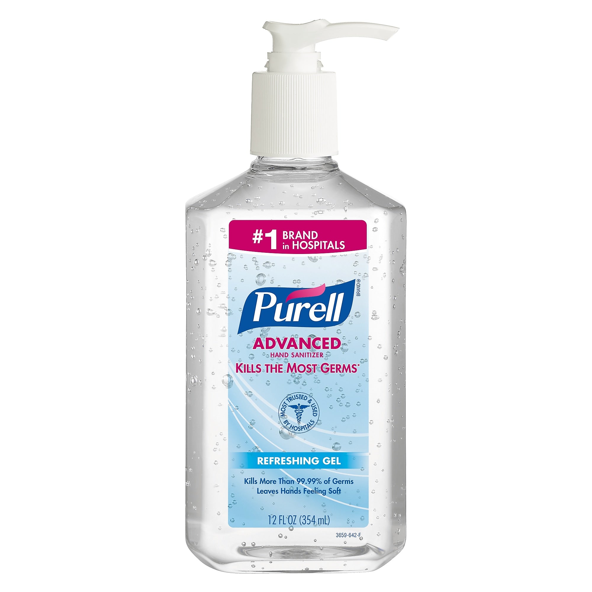PURELL Advanced 70% Alcohol Gel Hand Sanitizer, Clean Scent, 12 oz. (3659-12)