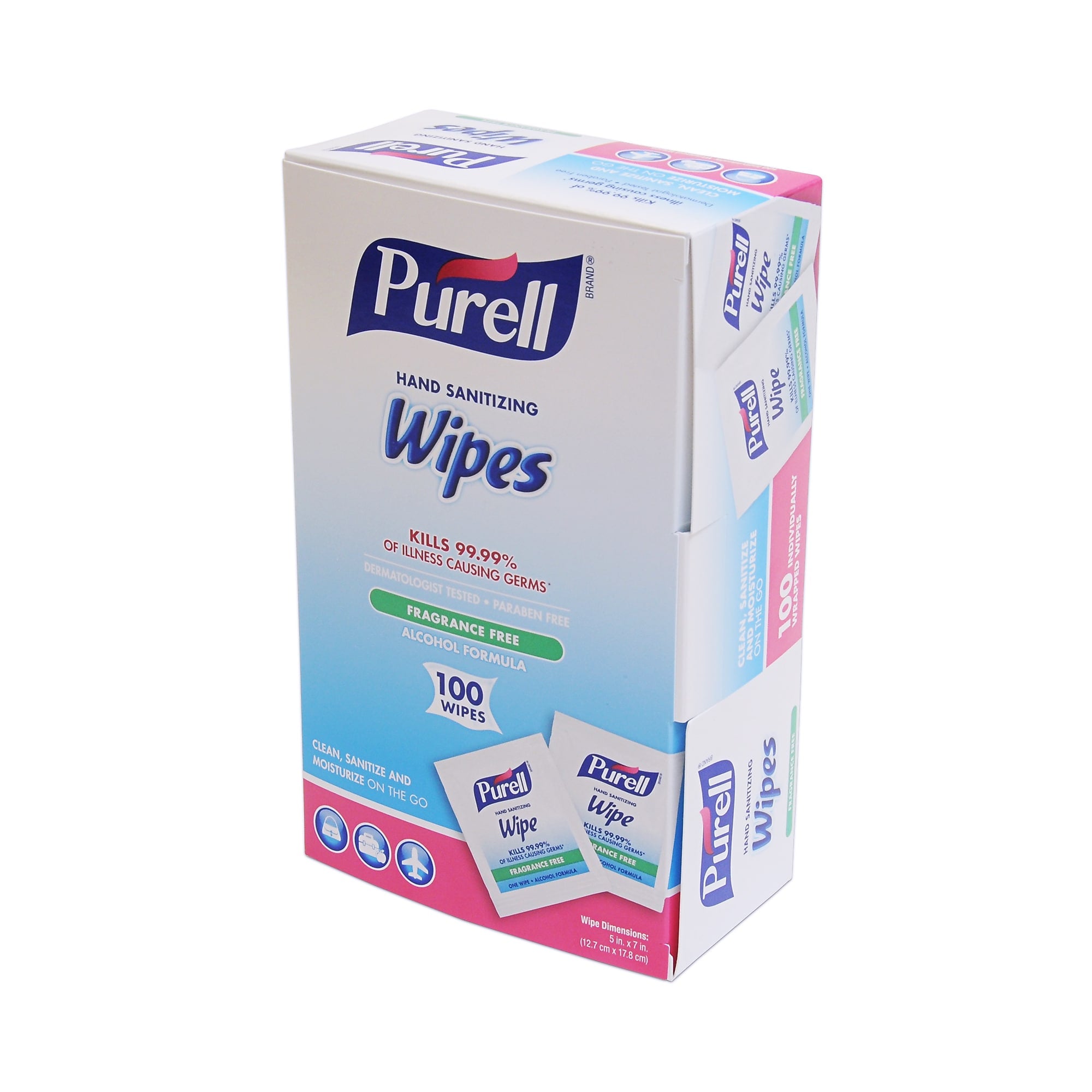 PURELL 70% Alcohol Hand Sanitizing Wipes, 100 Wipes/Box (9022-10)