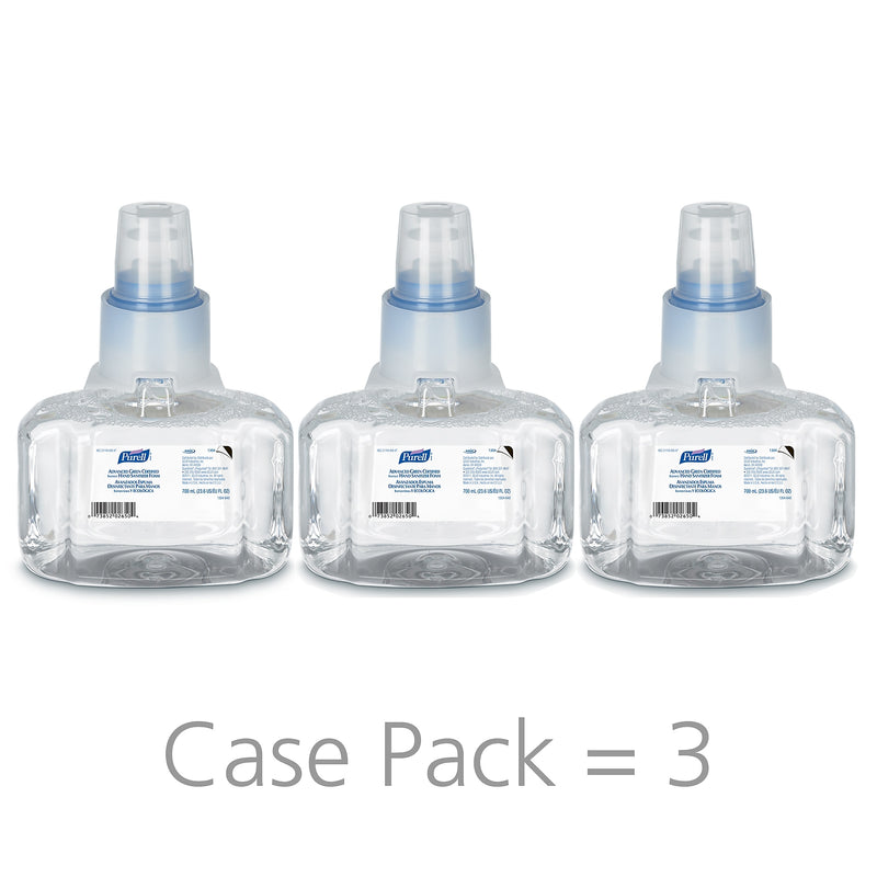 PURELL Advanced 70% Alcohol Foaming Hand Sanitizer Refill for LTX-7 Dispenser, 700 mL., 3/Carton (1304-03)