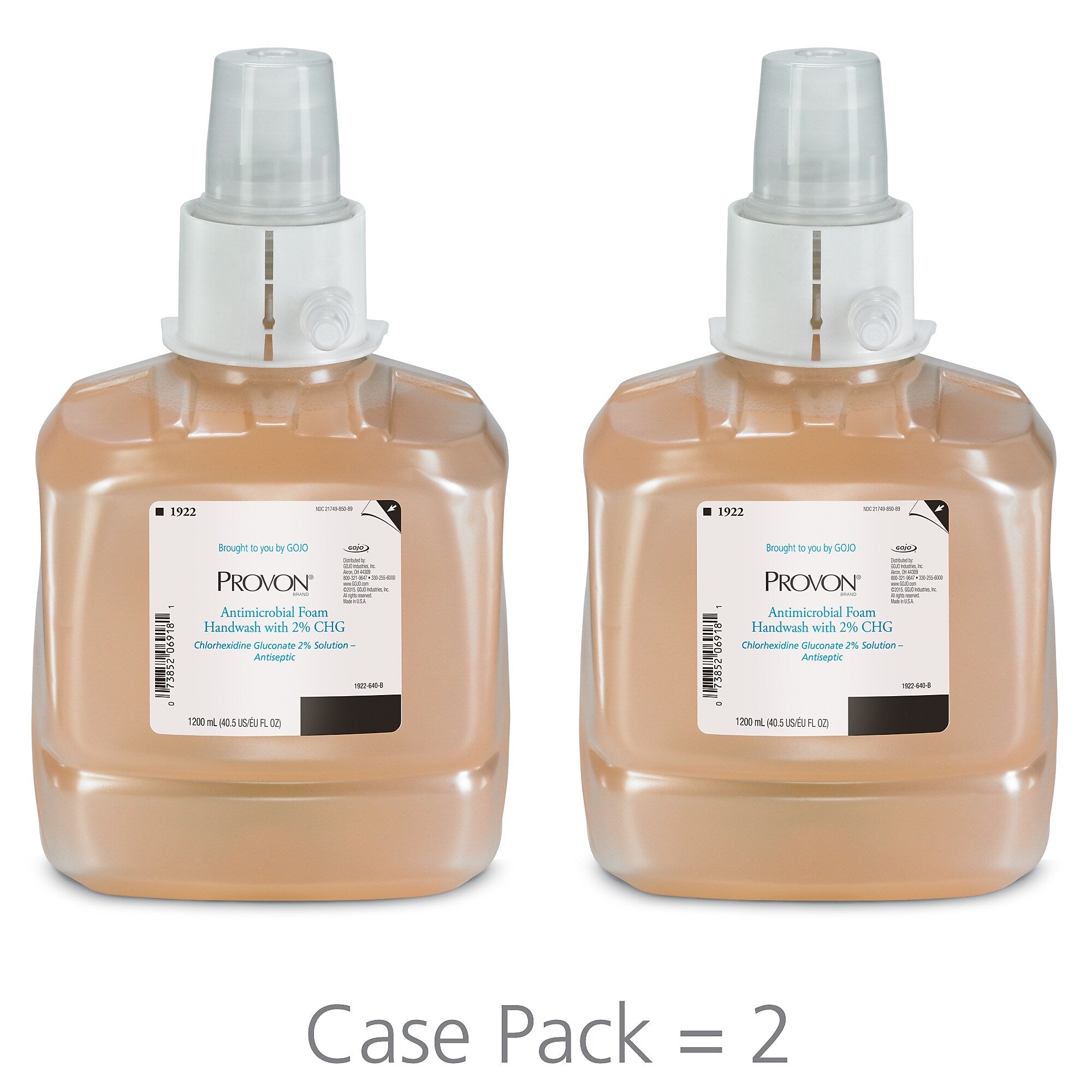 PROVON Antibacterial Foaming Hand Soap Refill for LTX 12 Dispenser, 1200 ml, 2/Carton (1922-02)