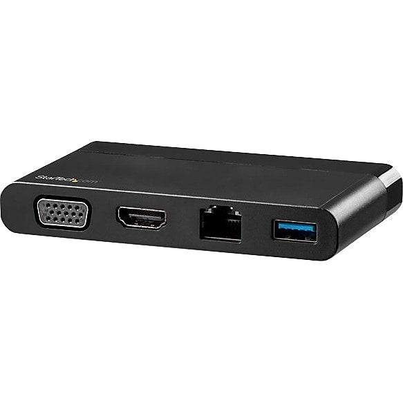 StarTech USB C Multiport Adapter with HDMI and VGA, Mac / Windows / Chrome, 4K, 1x USB-A Port, GbE, USB-C Adapter (DKT30CHVCM)