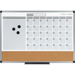 MasterVision 3-in-1 Calendar Planner Magnetic Combo Dry-Erase & Bulletin Board, 3' x 2' (BVCMB0707186P)