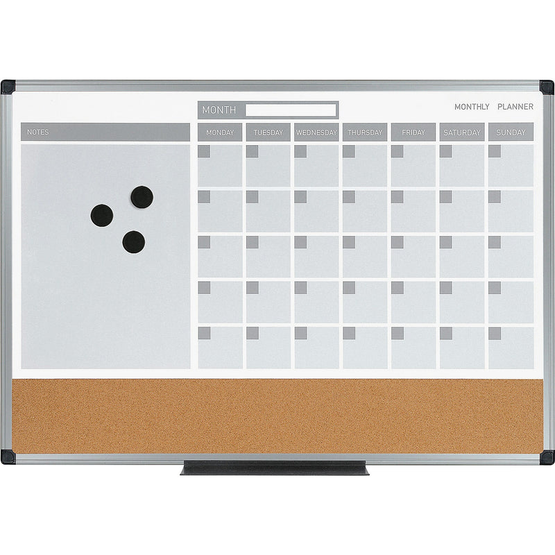 MasterVision 3-in-1 Calendar Planner Magnetic Combo Dry-Erase & Bulletin Board, 3' x 2' (BVCMB0707186P)