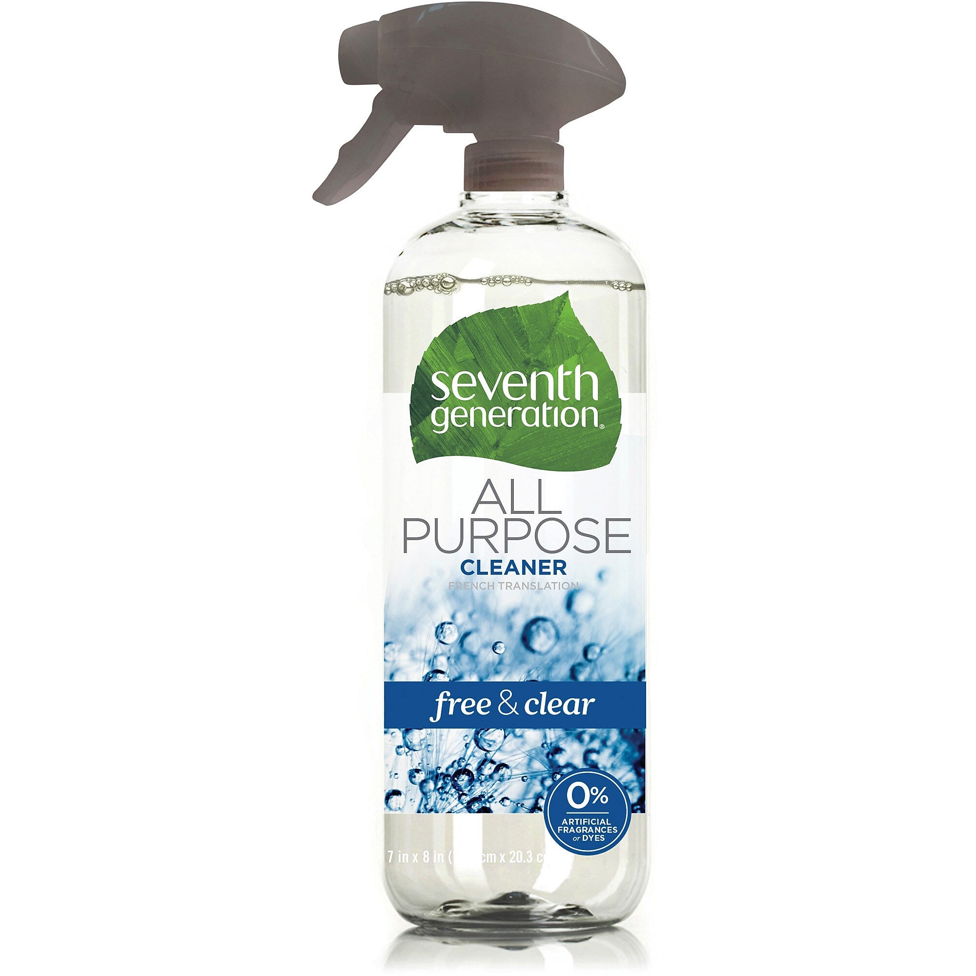 Seventh Generation Free & Clear All Purpose Cleaner, Spray, 0.18 gal (23 fl oz), 8/Carton, Clear