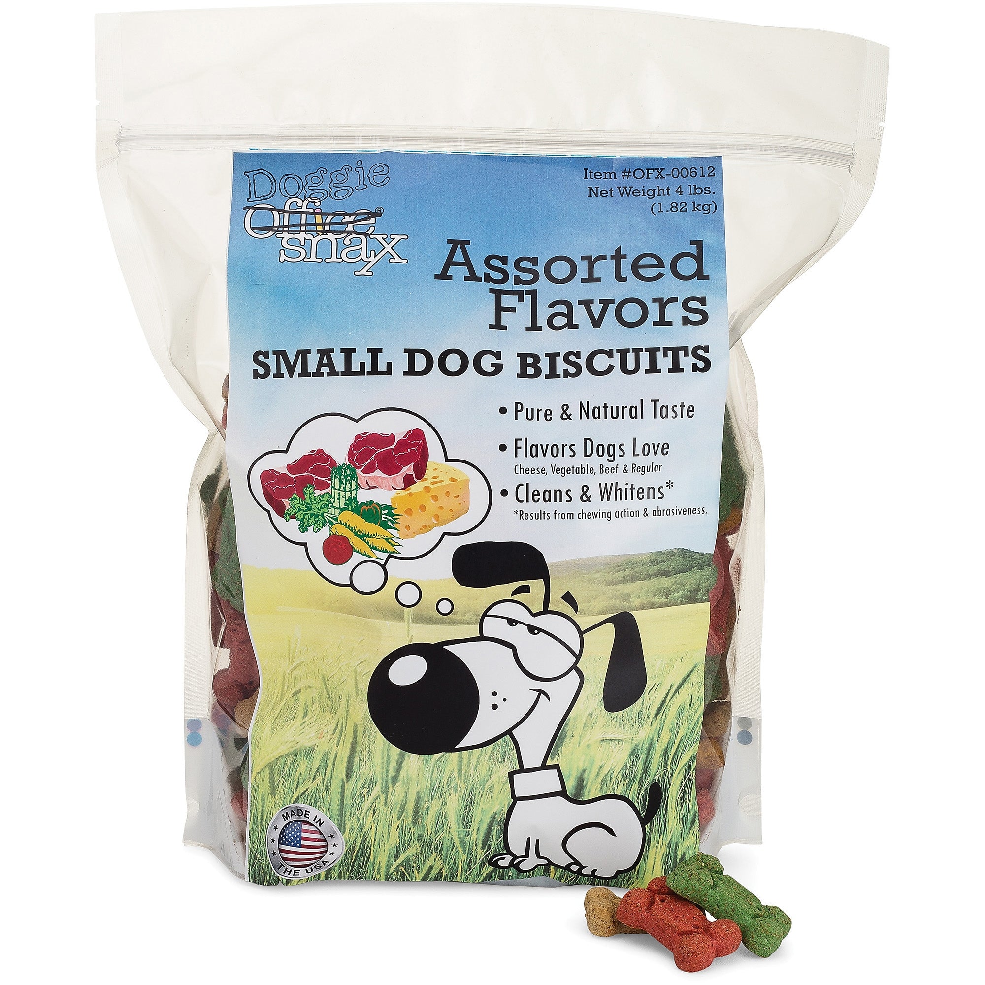 Office Snax Doggie Small Dog Biscuits, 4 lbs., Assorted Flavors (OFX00612)