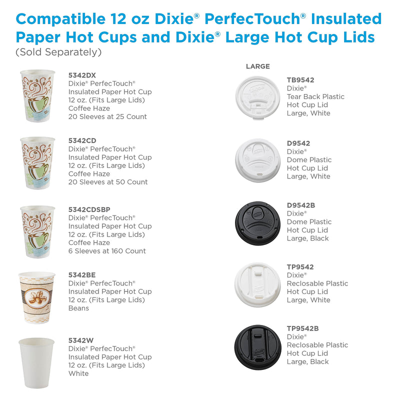 Dixie PerfecTouch Insulated Paper Hot Cup, 12 Oz., Coffee Haze, 160/Pack (5342CDSBP)