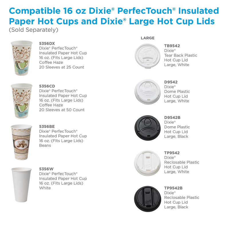 Dixie PerfecTouch Insulated Paper Hot Cups, 16 oz., Coffee Haze, 50/Pack (5356CD)