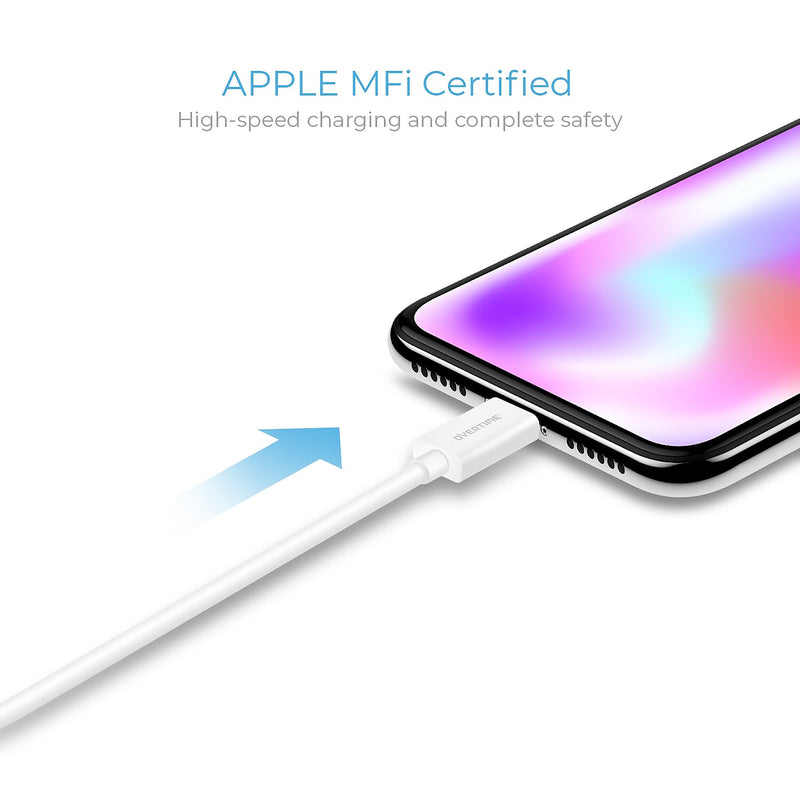 Overtime Lightning USB Cable for iPhone/iPad/iPod Touch, White (DCMFI01-8PINWH)
