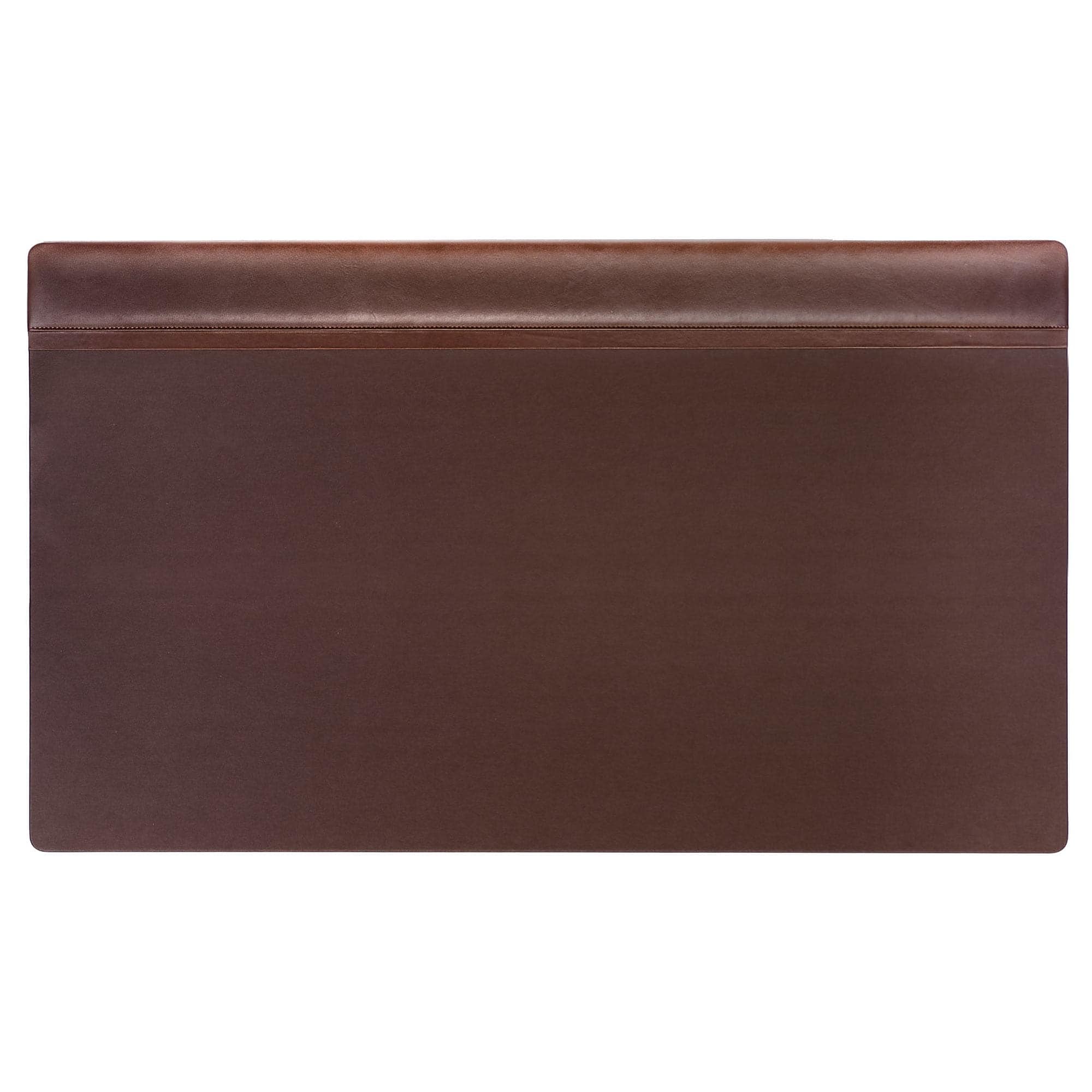 Dacasso Synthetic Suede Desk Pad with Top Rail, 20" x 34", Brown (P3421)