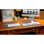 Dacasso Synthetic Suede Desk Pad with Top Rail, 20" x 34", Brown (P3421)
