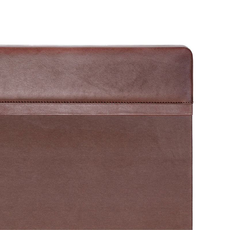 Dacasso Synthetic Suede Desk Pad with Top Rail, 20" x 34", Brown (P3421)