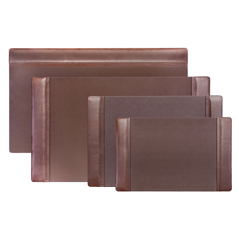 Dacasso Synthetic Suede Desk Pad with Top Rail, 20" x 34", Brown (P3421)