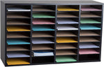 AdirOffice 36-Compartment Literature Organizer, 11.8" x 39.3", Black (500-36-BLK)