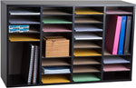 AdirOffice 36-Compartment Literature Organizer, 11.8" x 39.3", Black (500-36-BLK)