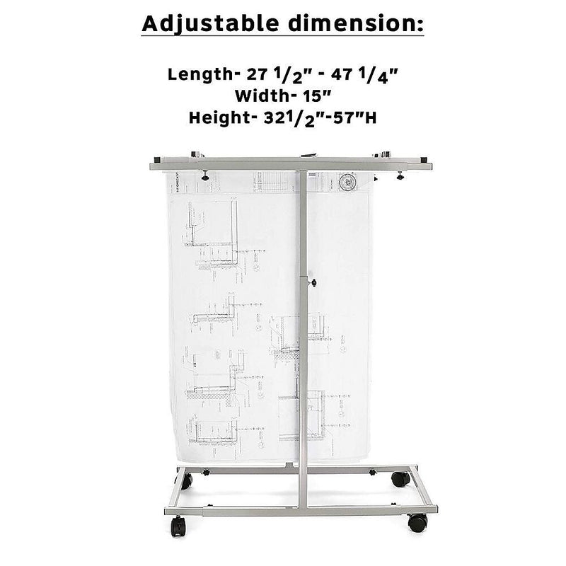 AdirOffice Steel Mobile Vertical Large File Storage Plan Center For Blueprints, White (614-WHI)