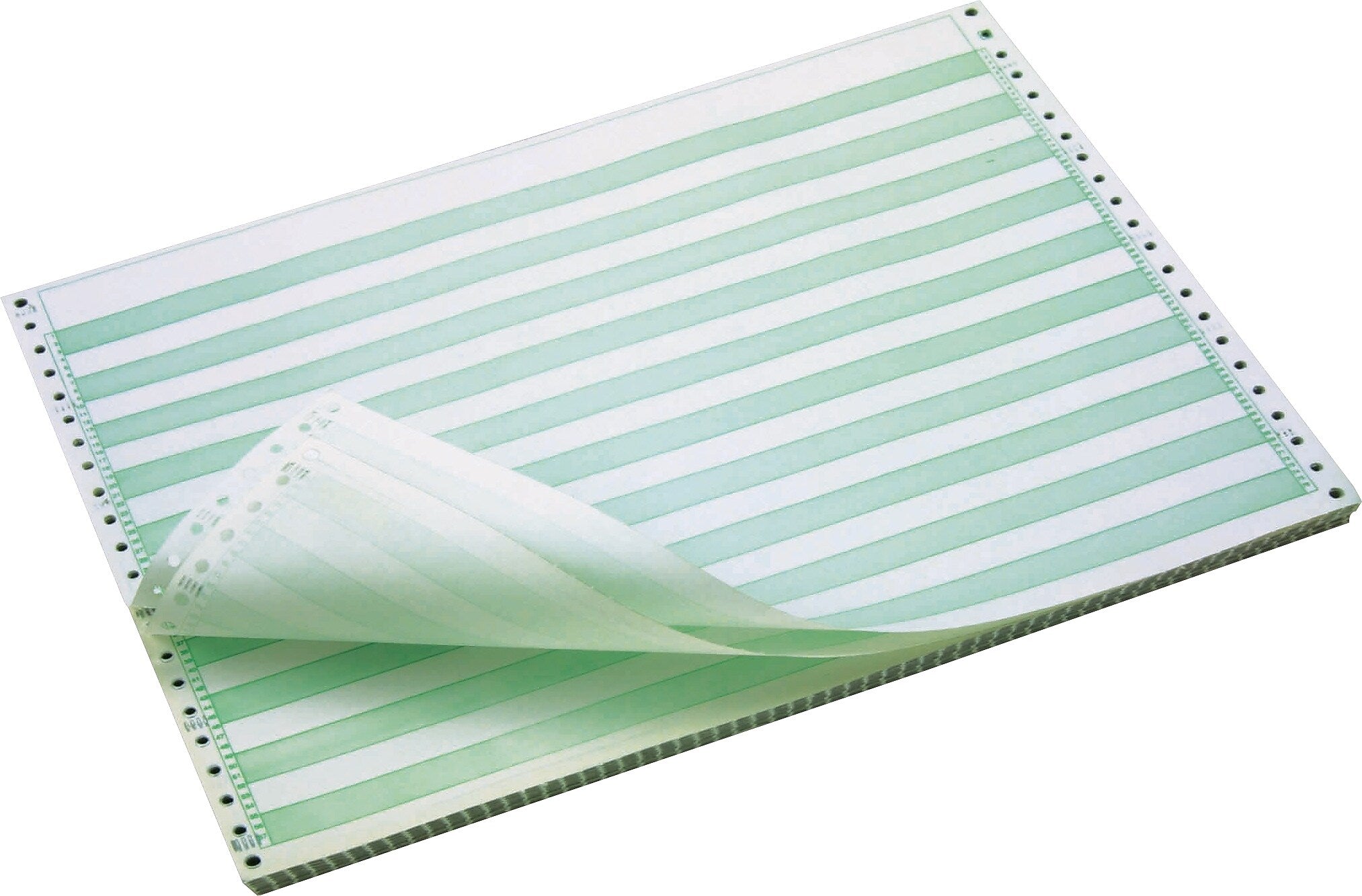 TST Impreso 14.9" x 5.5" Continuous Paper, 18 lbs., Green Bar, 3100 Sheets/Carton (7810010)
