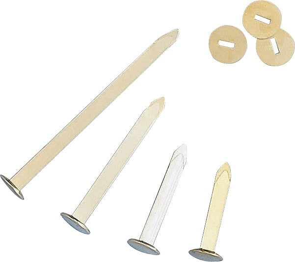 Officemate Round Head Fasteners, 2" Shank, Brass, 100/Box (OIC99817)