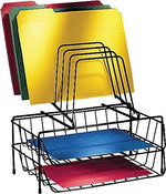 Fellowes® Wire Desk Accessories,  Combination Organizer,  Double Letter Tray with Step File®