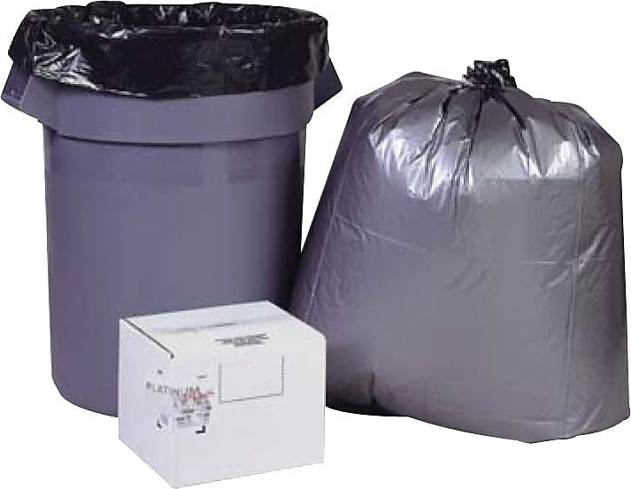 Berry Global Platinum Plus 30 Gallon Industrial Trash Bag, 30" x 36", Low Density, 1.35 mil, Gray, 100 Bags/Box (WBIPLA3770)