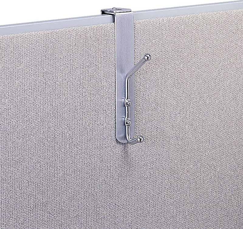 Safco Over-The-Panel Double Hook, Satin Aluminum Base (SAF4167)