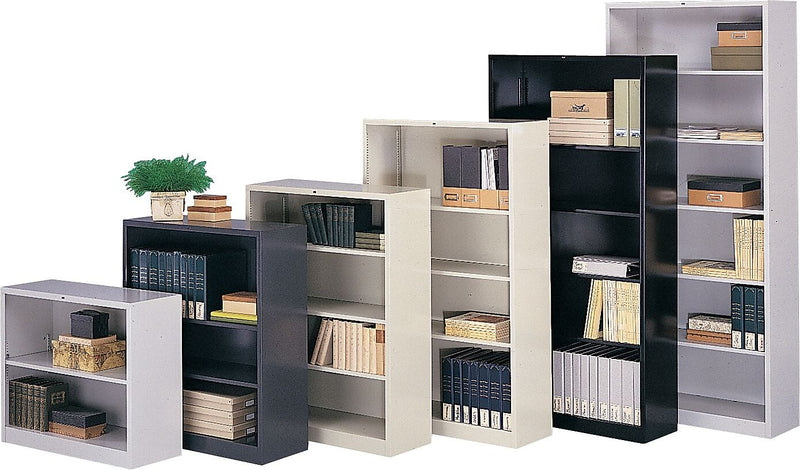 HON Brigade 6-Shelf Metal Bookcase, 81 1/8"H x 34 1/2"W x 12.63"D, Charcoal (S82ABCS)
