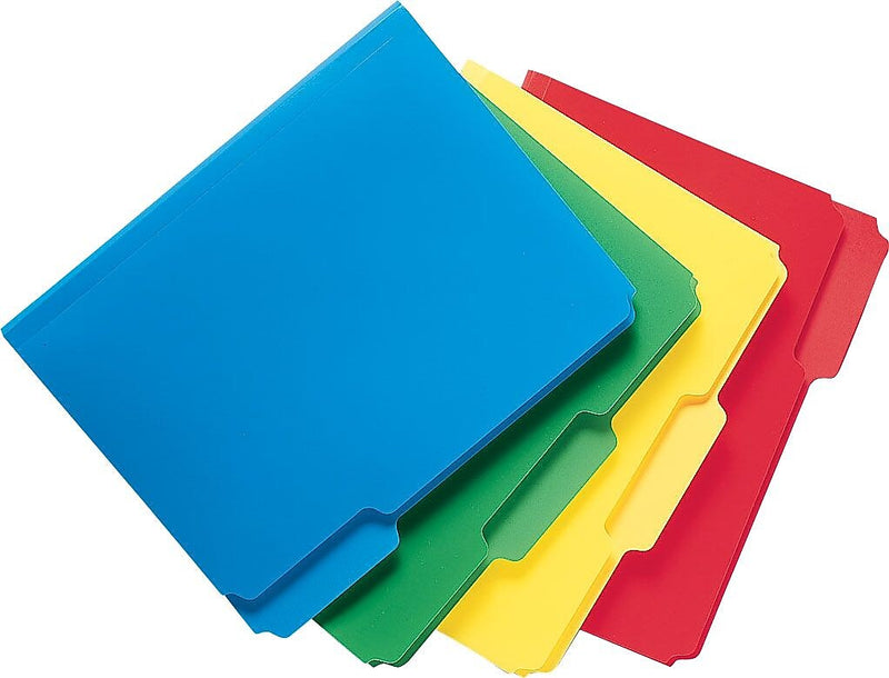 Smead Poly File Folder, 1/3-Cut- Tab Letter Size, Red, 24 per Bx (10501)