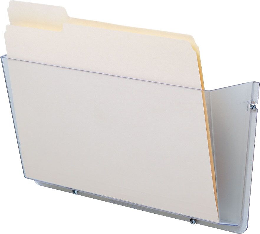 Deflect-O Wall-mount Pockets, Single Letter-Size Wall-Mount Pocket, Clear, 6-1/2Hx14-1/2Wx3"D