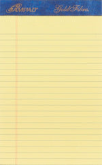 Ampad Gold Fibre, 5" x 8", Canary, Perforated Notepad, Medium Ruled, 4/Pack