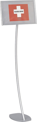 Quartet Designer Sign Holder, 11" x 17", Silver Aluminum (7922)