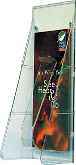Deflect-O Stand-Tall Brochure Holder, Wall Mounted, Clear Plastic (55601)